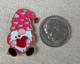 Valentine heart Gnome Needle Minder: Cross Stitch Embroidery, Strong Magnets