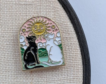 Tarot Lovers white and black cat needle minder magnets | Cross stitch | Embroidery | needlework | Needlework