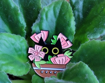 Plant kitty cat needle minder | neodymium magnets | Cross stitch | Embroidery | needlework | Needlework