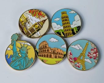 City Travel Needle Minder: Paris, Rome, London - Cross Stitch Embroidery