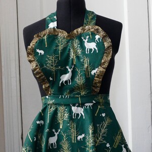 Christmas Apron For Women, Winter Woodland Animal Apron, Winter Apron For Women