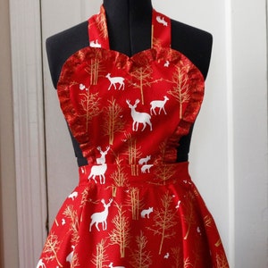 Christmas Apron for Women, Winter Woodland Animal Apron For Women, Winter Apron For Women