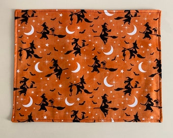 Set de table Halloween, sorcières et chats d'Halloween, sets de table lunes et chauves-souris d'Halloween, lot de 4 sets de table