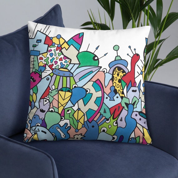 Pop art top throw pillows