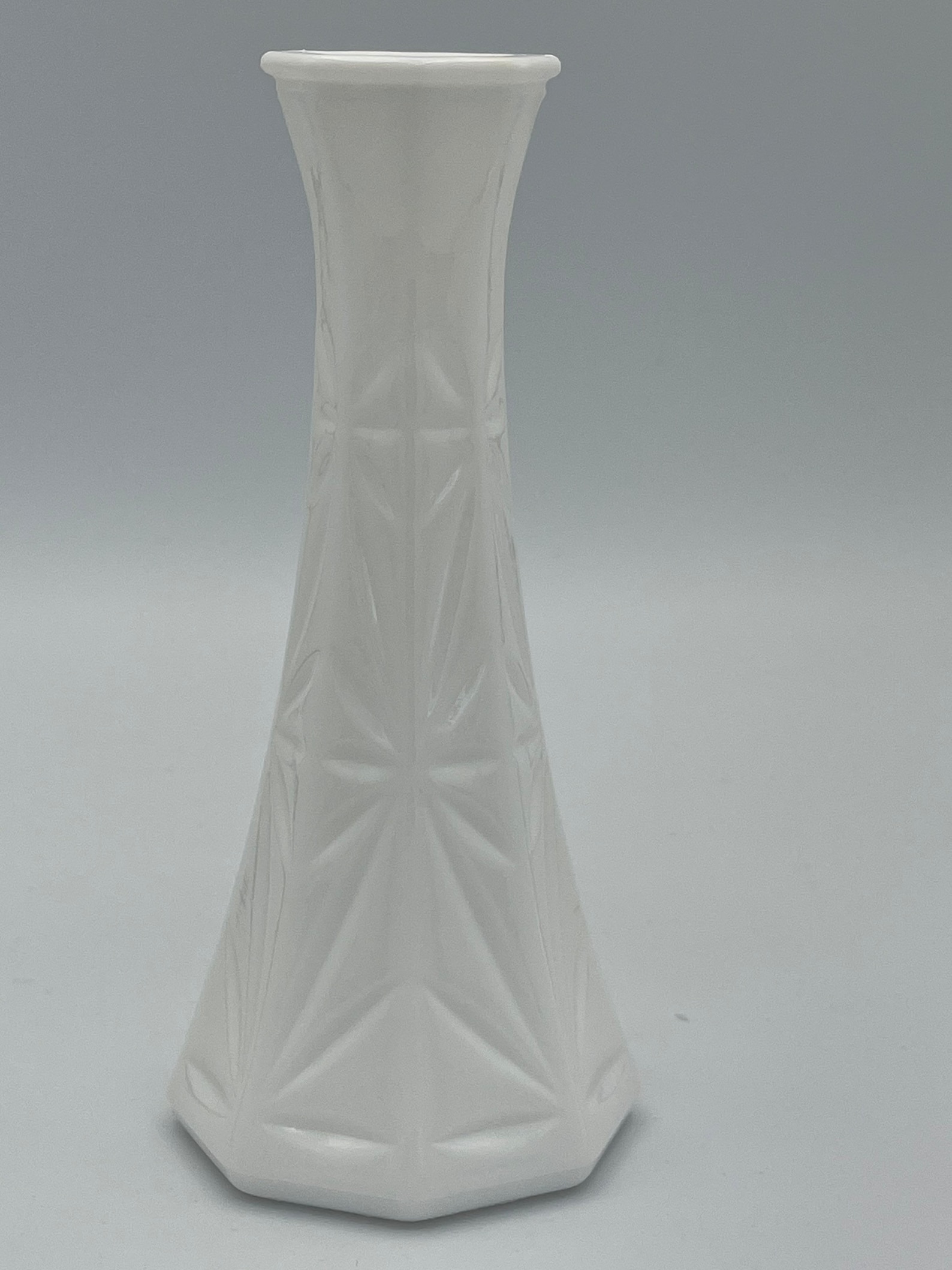 Hoosier Milk Glass Bud Vase 4063B 6 Star Burst Etsy