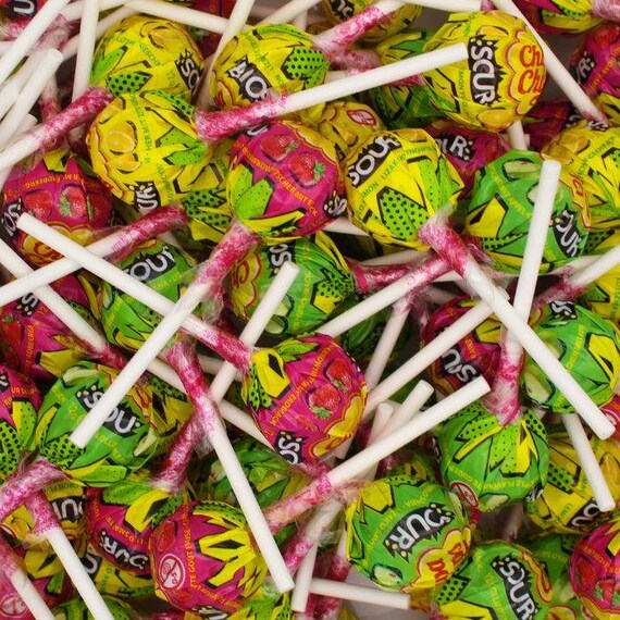 Chupa Chups Assorted Sour Lollipops Sweets UK