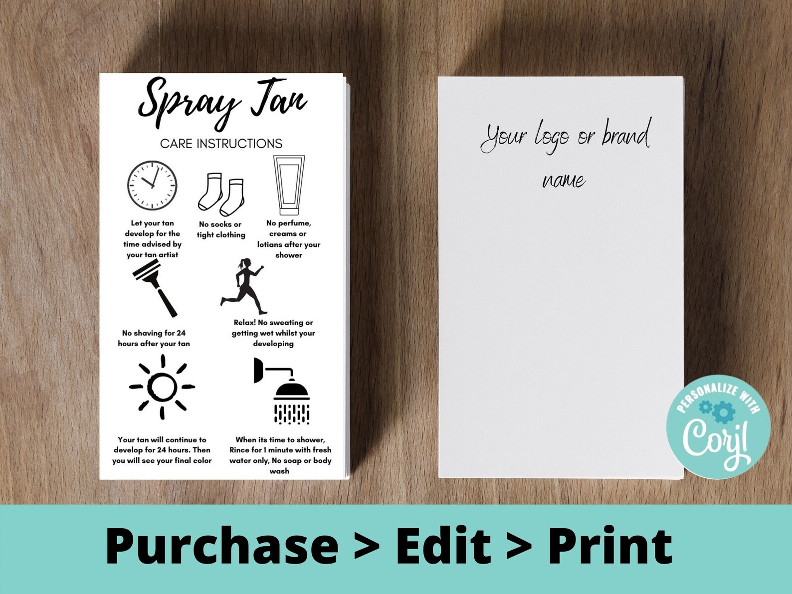 Spray Tan Aftercare Card Spray Tan Business Card Spray Tan Etsy UK