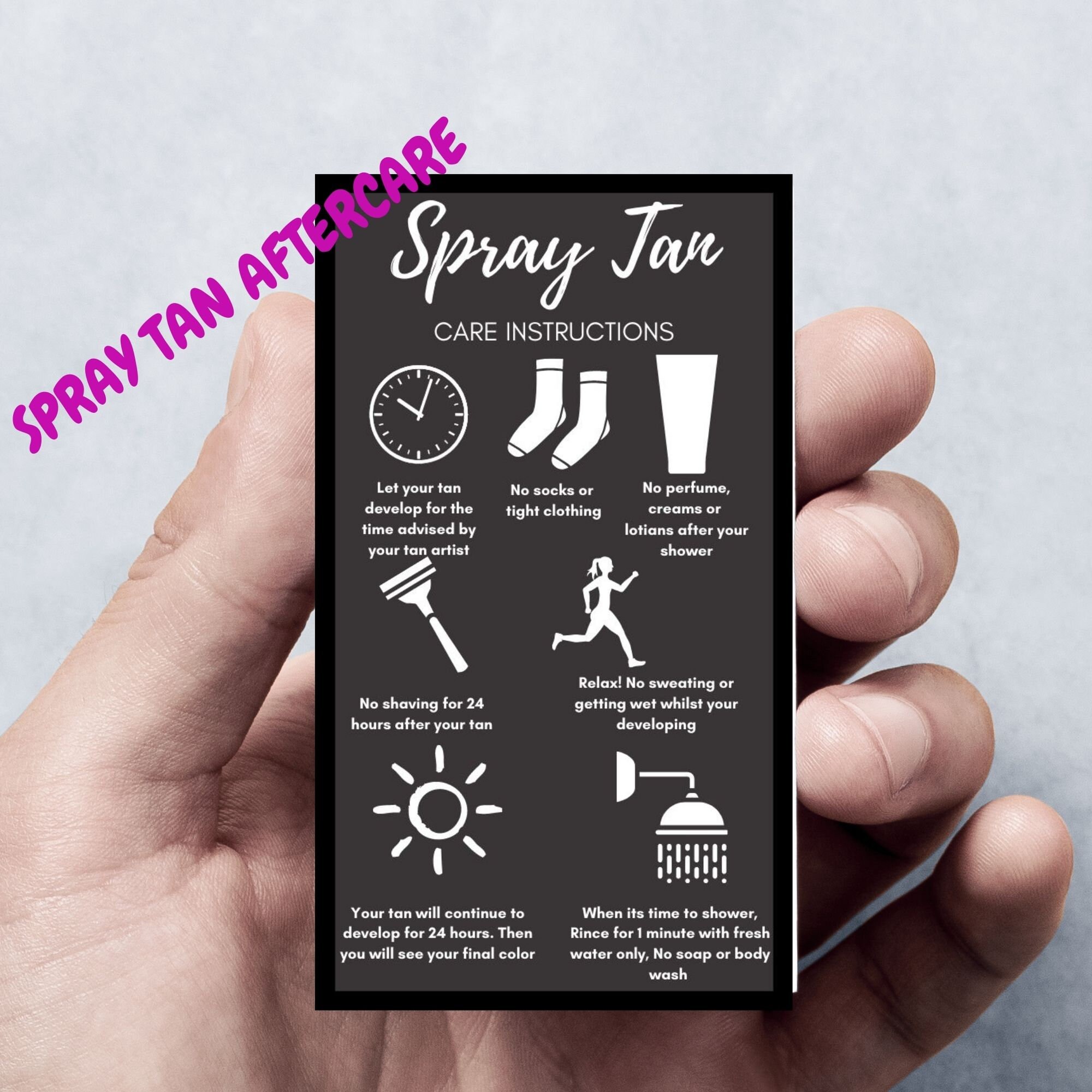 Spray Tan Aftercare Card Spray Tan Business Card Spray Tan Etsy spray-tan-aftercare-card-spray-tan-business-card-spray-tan-etsy