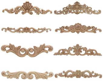 Corner Wood Applique Only Wood Carved Unpainted Figurines for doors ,frame