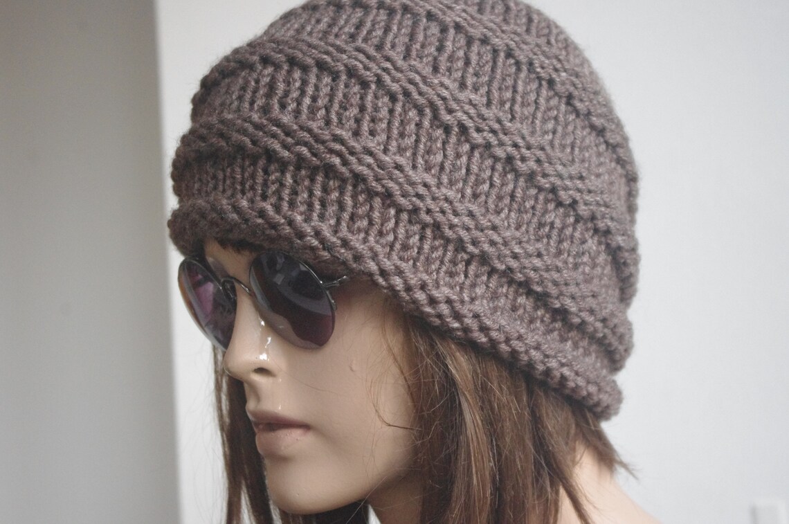 KNITTED BEANIE HAT IN GRAY WOOL 426216 main image 0