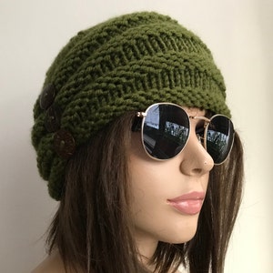 women winter hat Chemo Hats  Cancer hat  beanie Turbans  Head Covers Chemo Beanies womens hats GREEN