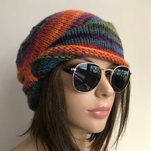 womens hat  winter  Chemo Hats  Cancer hat  beanie Turbans  Head Covers Chemo Beanies womens hats rainbow beanie NO WOOL ACRYLIC