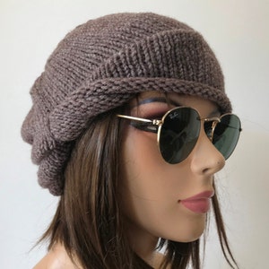 women winter hat Chemo Hats  Cancer hat  beanie Turbans  Head Covers Chemo Beanies womens hats BROWN MELANGE