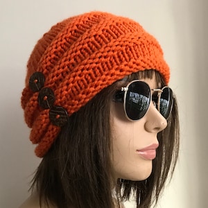 womens hat winter ORANGE Chemo Hats Cancer hat beanie chemo hats for child Head Covers Chemo Beanies womens hats