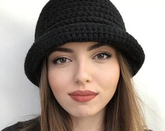 Winter Hat With Brim - Etsy