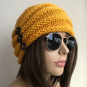 women winter hat Chemo Hats  Cancer hat  beanie Turbans  Head Covers Chemo Beanies womens hats YELLOW