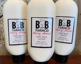 Moisturizing Floral Scent Natural Homemade  Goat Milk Lotion | Cherry Almond