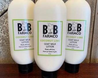 Moisturizing Floral Scent Natural Homemade  Goat Milk Lotion | Coconut Lime