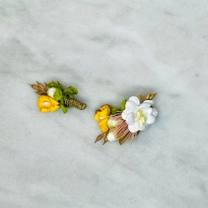Miniature Boho Boutonnière + Wrist Corsage