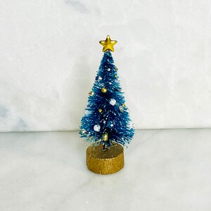 Miniature (Tiny) Silver + Gold Trimmed Christmas Tree