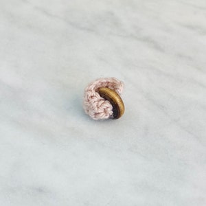 Ello Baby Pink Crochet + Wood Ring