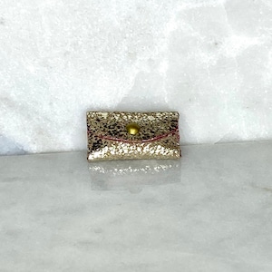 Gold Crackle Mini Leather Glasses Case