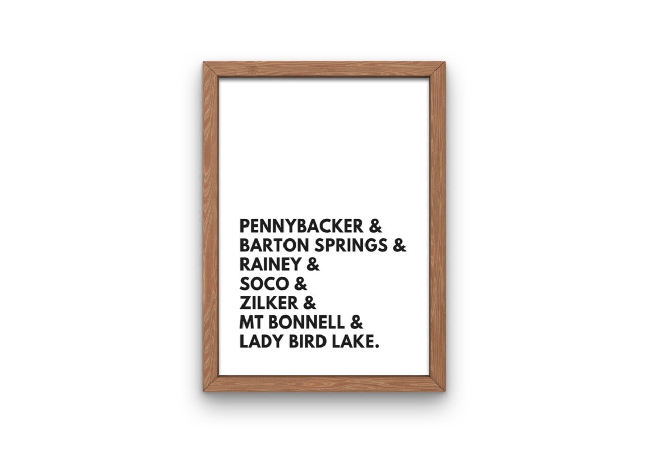 Austin Landmarks Poster, Digital Download, Office Art, Dorm Decor ...