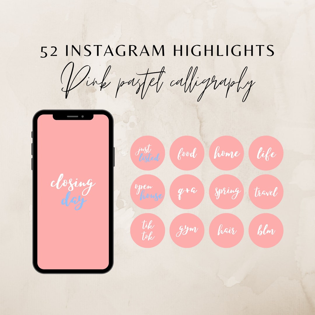 52 Pink Pastel Instagram Highlight Covers Pink and Blue - Etsy