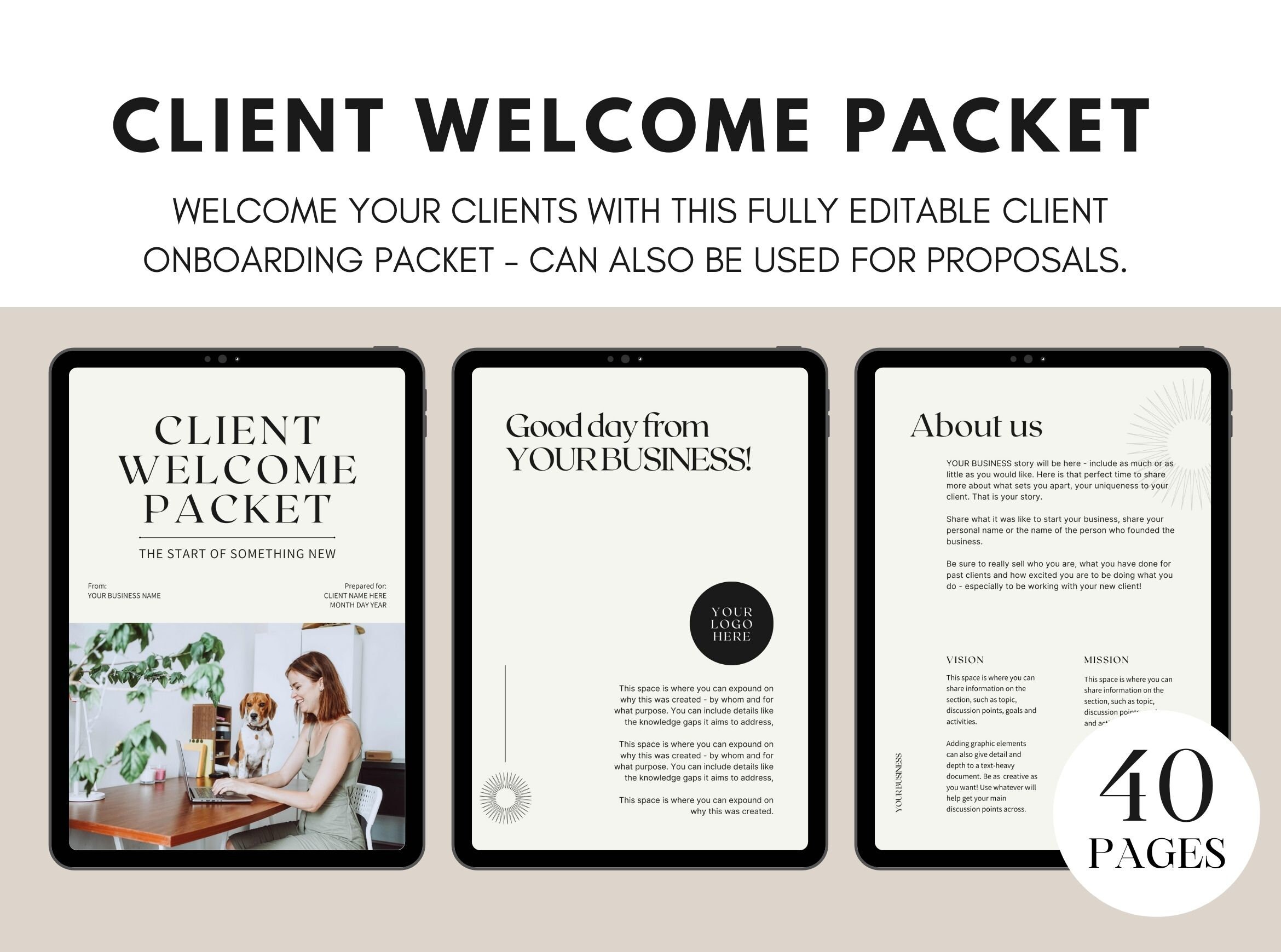 Client Welcome Packet Template New Client Welcome Packet Onboarding