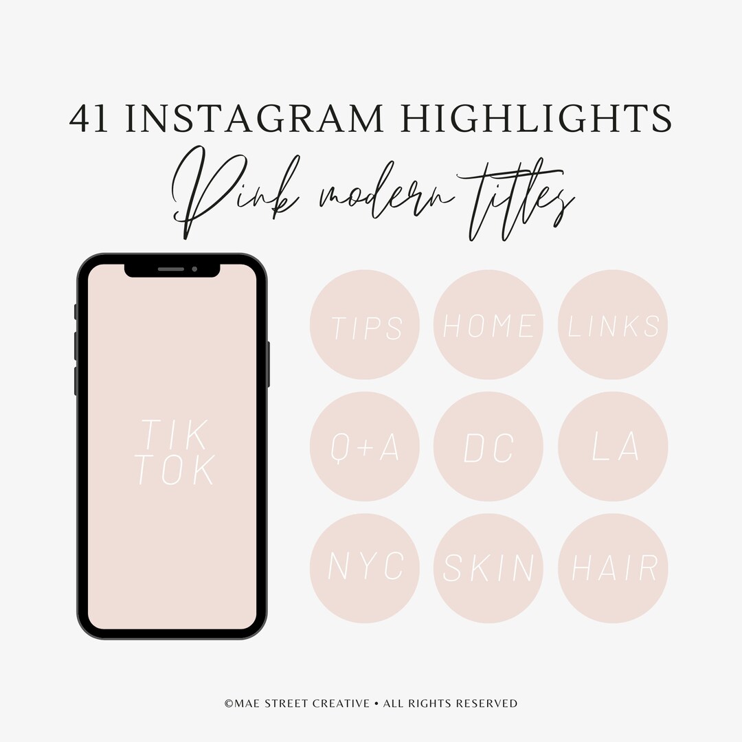 41 Pink Modern Title Instagram Highlight Covers Small - Etsy