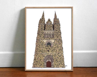 Chatédrale - Angers - Affiche 30x40 cm