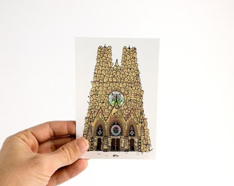 Chatédrale de Reims - Couleur - Carte Postale 10x15cm