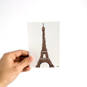Tour Eiffelin - Couleur - Carte Postale 10x15cm