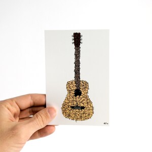 Guitare en Chat Majeur - Carte Postale 10x15cm