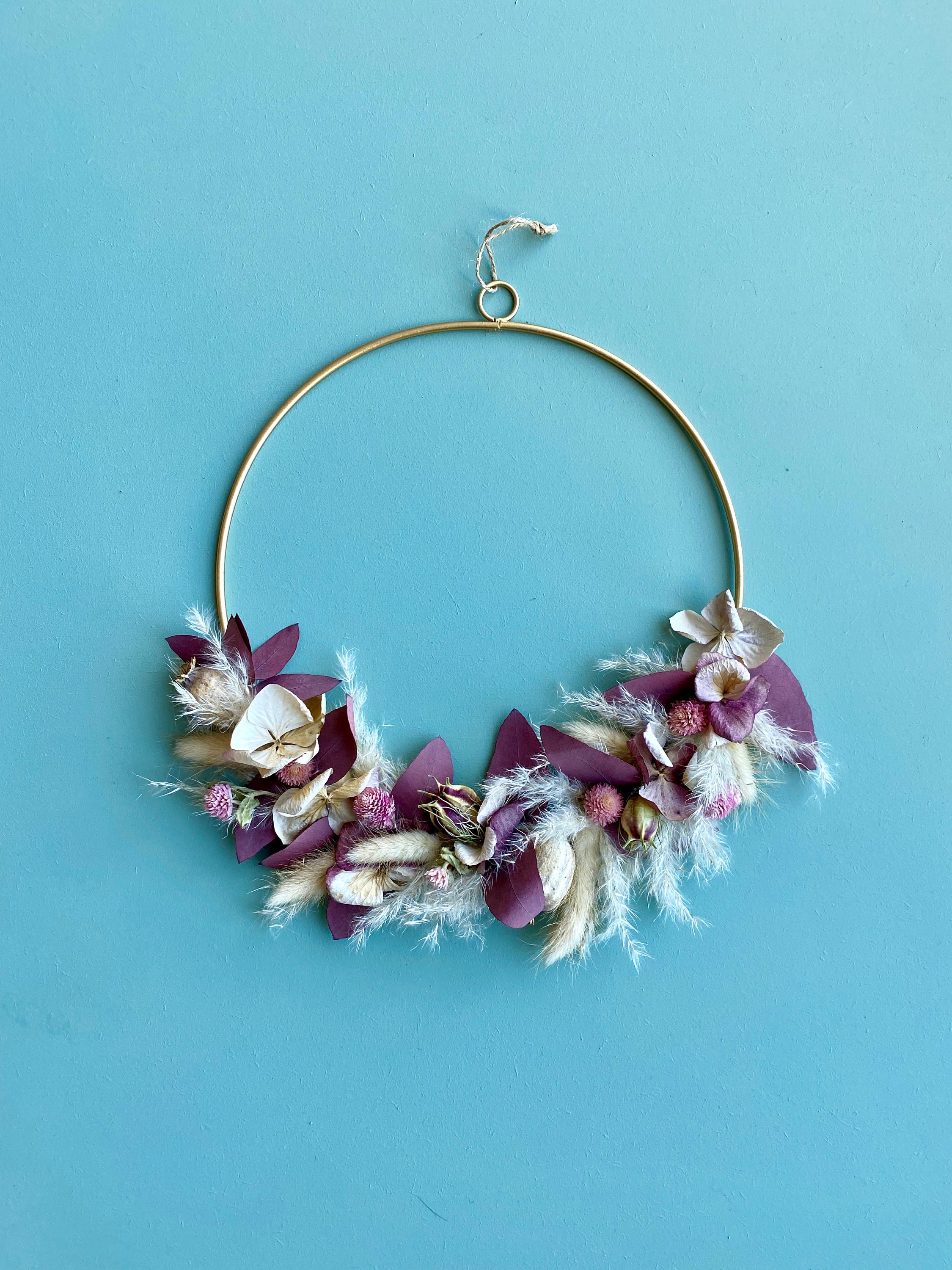 Couronne de Fleurs Séchées Personnalisable Décorative, Louise