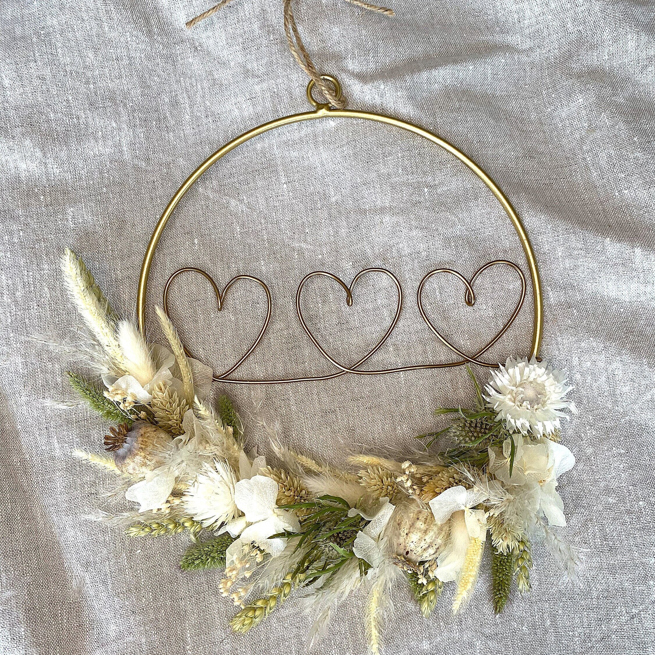 Couronne de Fleurs Séchées Personnalisable Décorative, Rosine