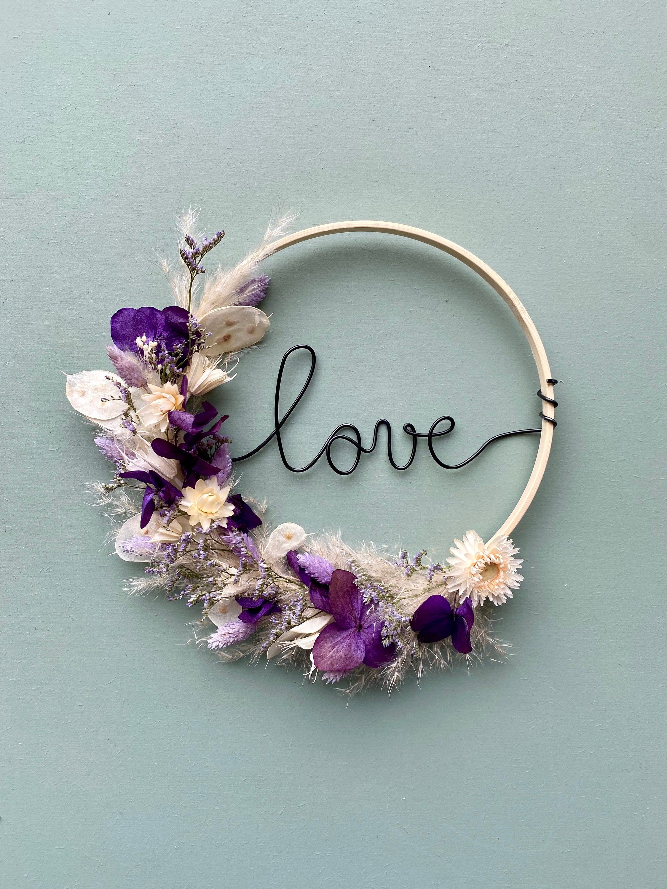 Couronne de Fleurs Séchées Personnalisable Décorative, Mérédith