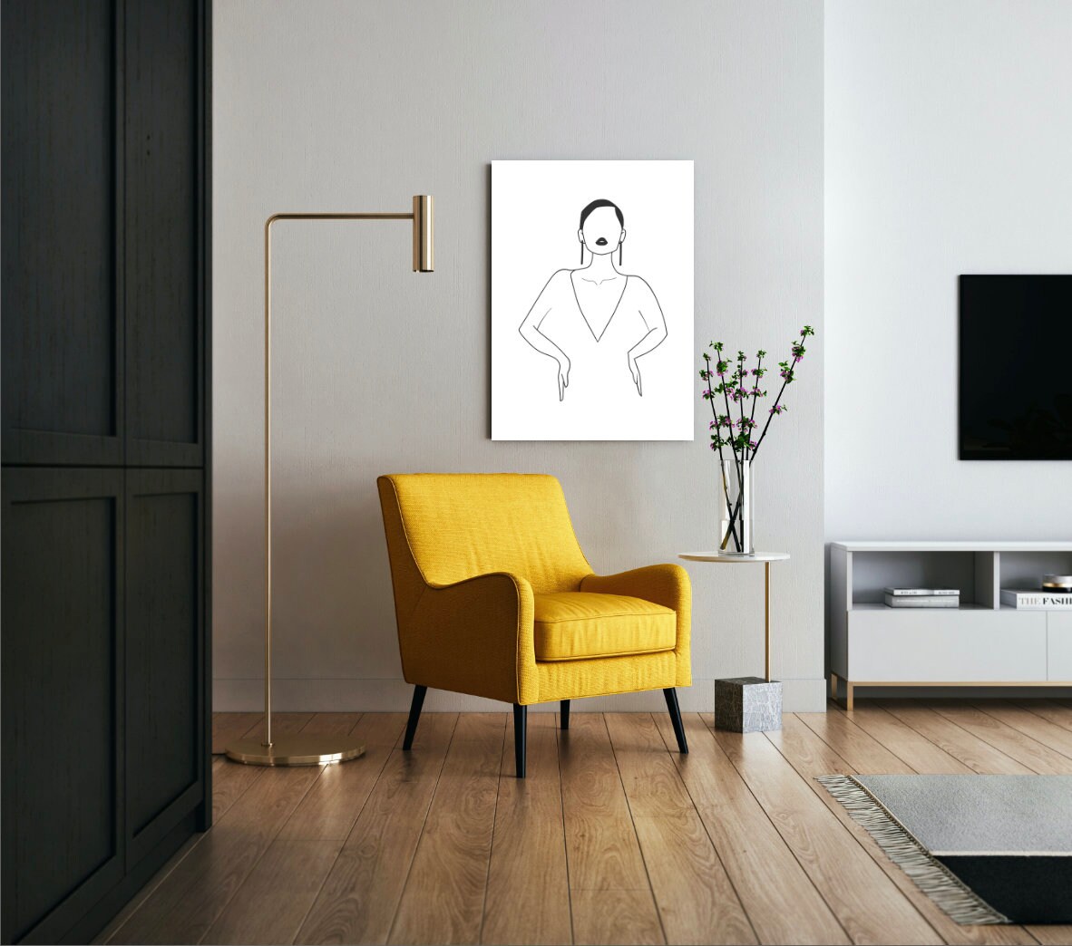 Tableau Design - Décoration d'intérieur Femme Dessin Fil