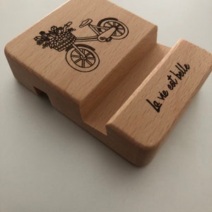 Customizable wooden phone holder, Christmas gift