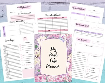 Life Planner Printable, Yearly Planner, Productivity Planner, Personal Planner, Undated Personal Planner Life Organizer, Goal Setting Binder