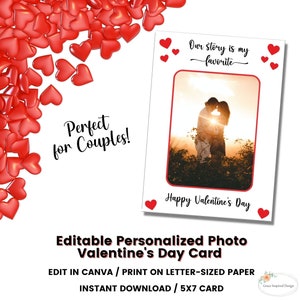 Aangepaste Valentijnsdagkaart met foto voor man, vrouw, vriend, vriendin, gepersonaliseerde parenkaart, liefdeskaart, verjaardag