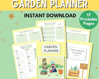 Planificador de jardín imprimible, Carpeta de jardín, Registro de jardinería, Organizador de jardín, Rastreador y libro de registro de jardinería, Diario de jardinería, Lista de verificación de plantación