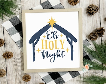 esChristmas Picture, Oh Holy Night, Christian Song Verse Picture, Christian Christmas Decor Religious Christmas Printable, 5 Sizes