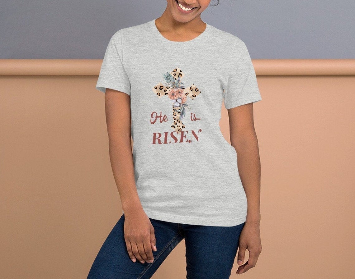 Women's Easter Tshirt, Christian Easter Tshirt, He is Risen Tee