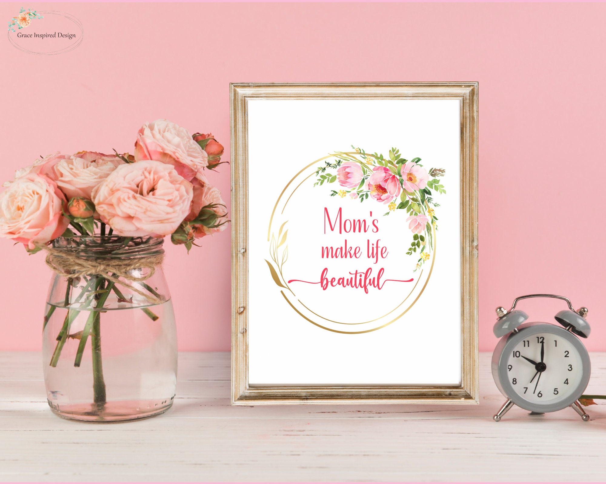 Mother's Day Wall Art Printable, Happy Mother's Day Gift, Mom Art Print ...