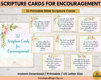 Scripture Cards for Encouragement, Bible Verse Notecards, Printable Scripture Cards, Encouraging Bible Verse Cards, Scripture Memorization