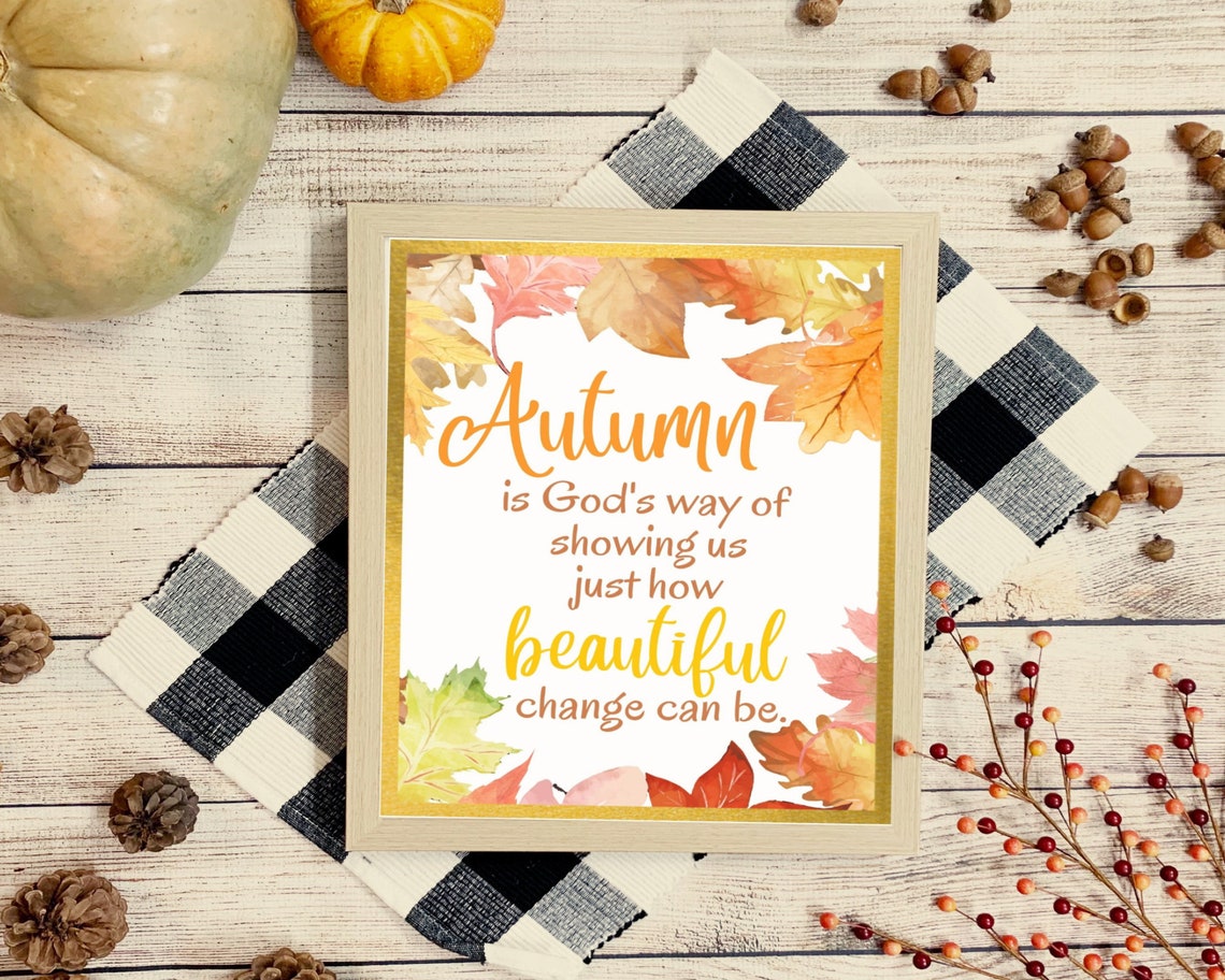 Fall Autumn Printable Sign Autumn Christian Printable - Etsy
