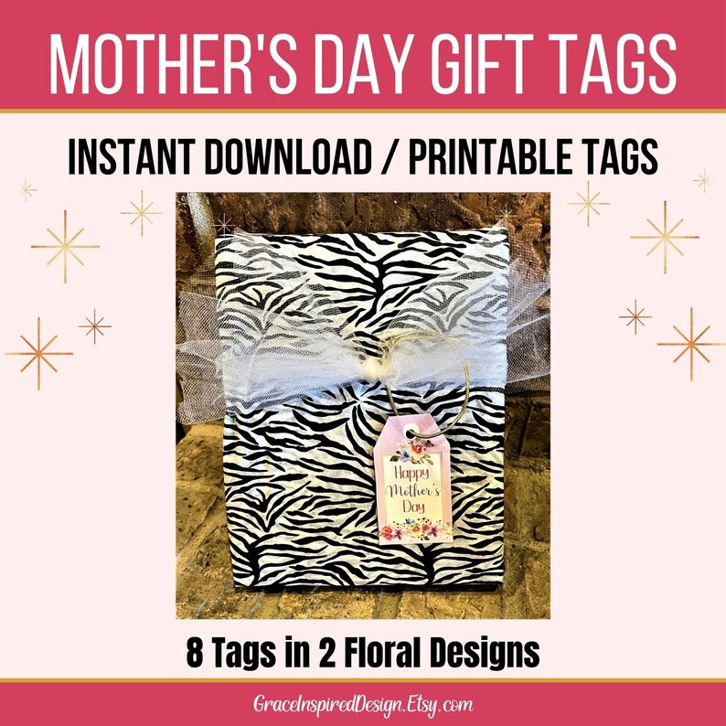 Mother's Day Printable Gift Tags Happy Mother's Day - Etsy