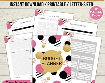 Budget Planner Printable, Financial Planner Printable, Budgeting Binder, Monthly Budget Tracker, Finance Tracker, Household Budget Organizer