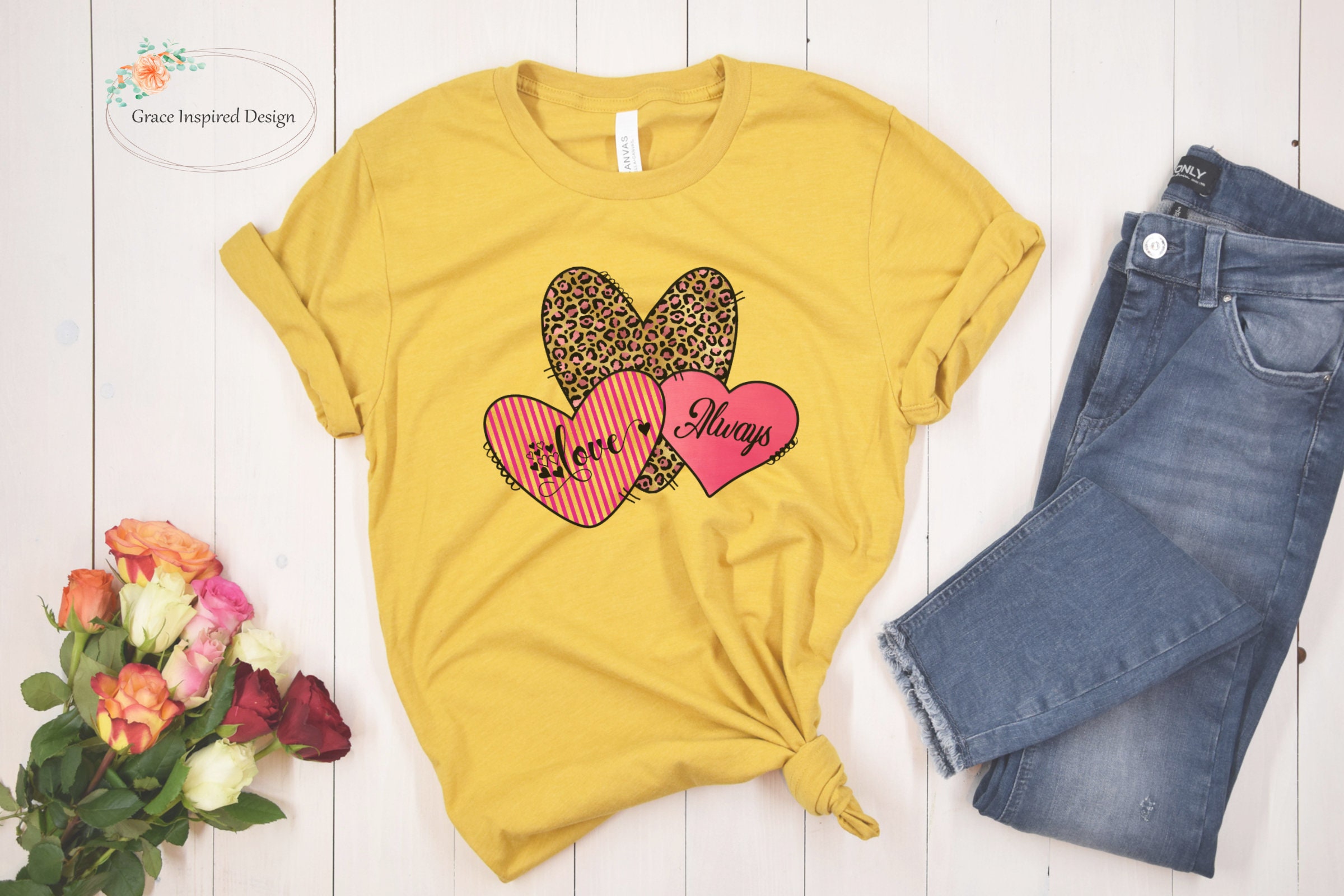 Love Always T-shirt Valentines T-shirt Love & Hearts Tee - Etsy UK